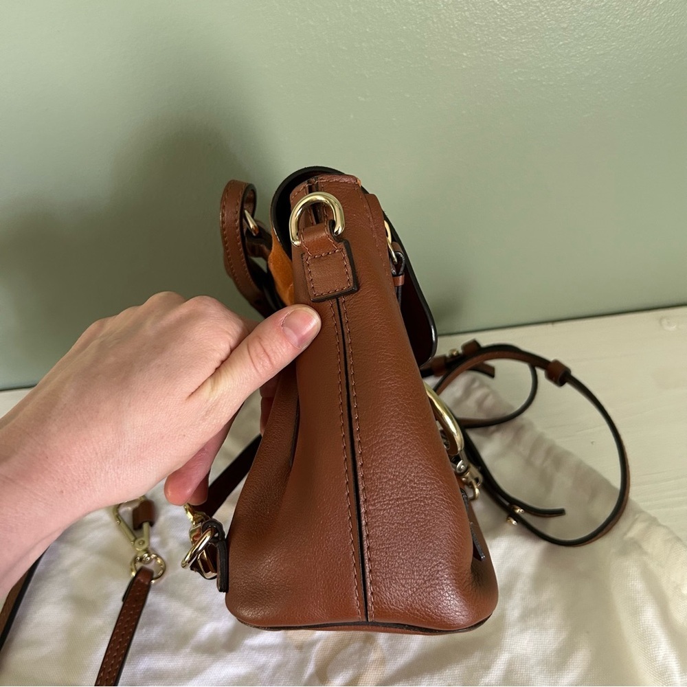 CHLOE Suede Calfskin Mini Faye Backpack Tan - Picture 5 of 10